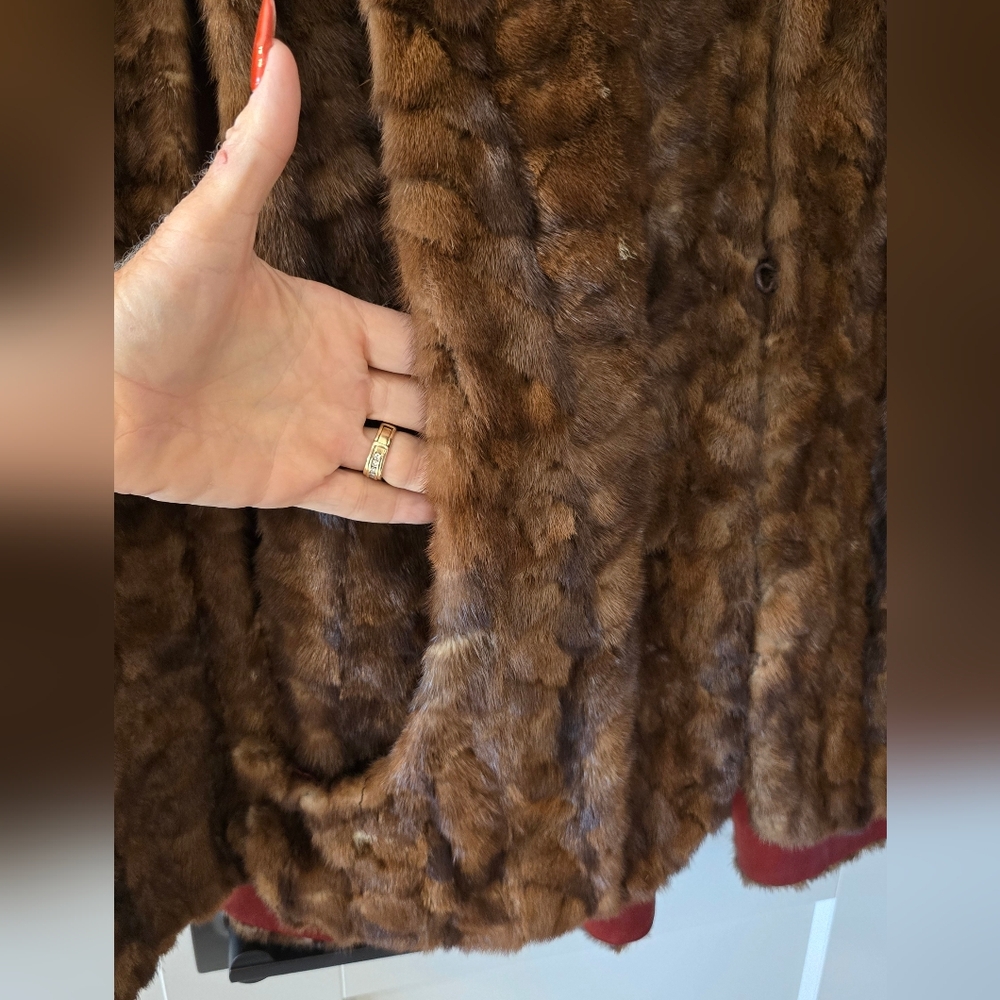 Vintage Mink Cape / Shawl In Rich Brown - Picture 5 of 10
